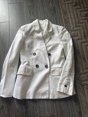 A loves A Classic Double-Breasted White Women's Blazer Jacket xs
